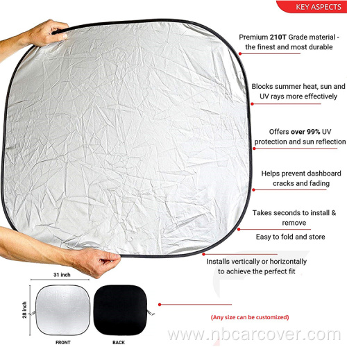 Universal front foldable waterproof uv sun protector